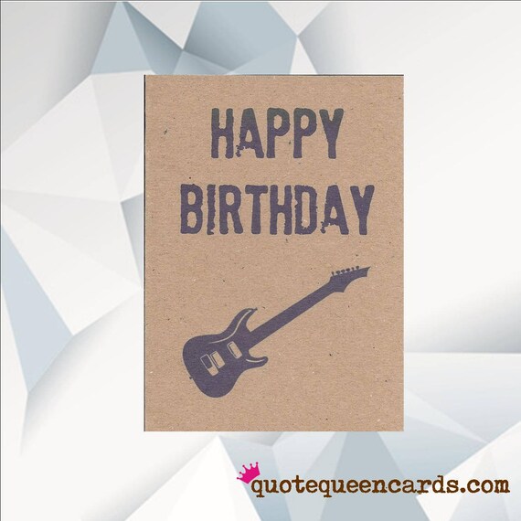 Happy Birthday Guitar Musik Geburtstagskarte Gitarre Etsy