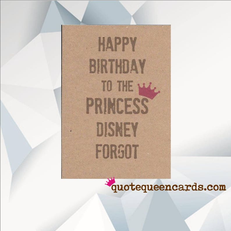 Joyeux Anniversaire A La Princesse Disney Oublie Carte Etsy