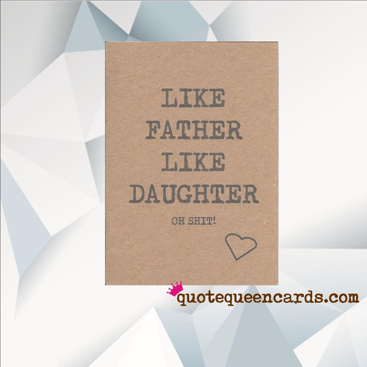 Like Father Like Daughter Oh Sh Funny Father S Day Etsy