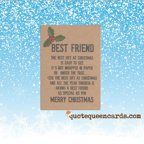 Merry Christmas BEST FRIEND Funny Christmas Card for Friend - Etsy