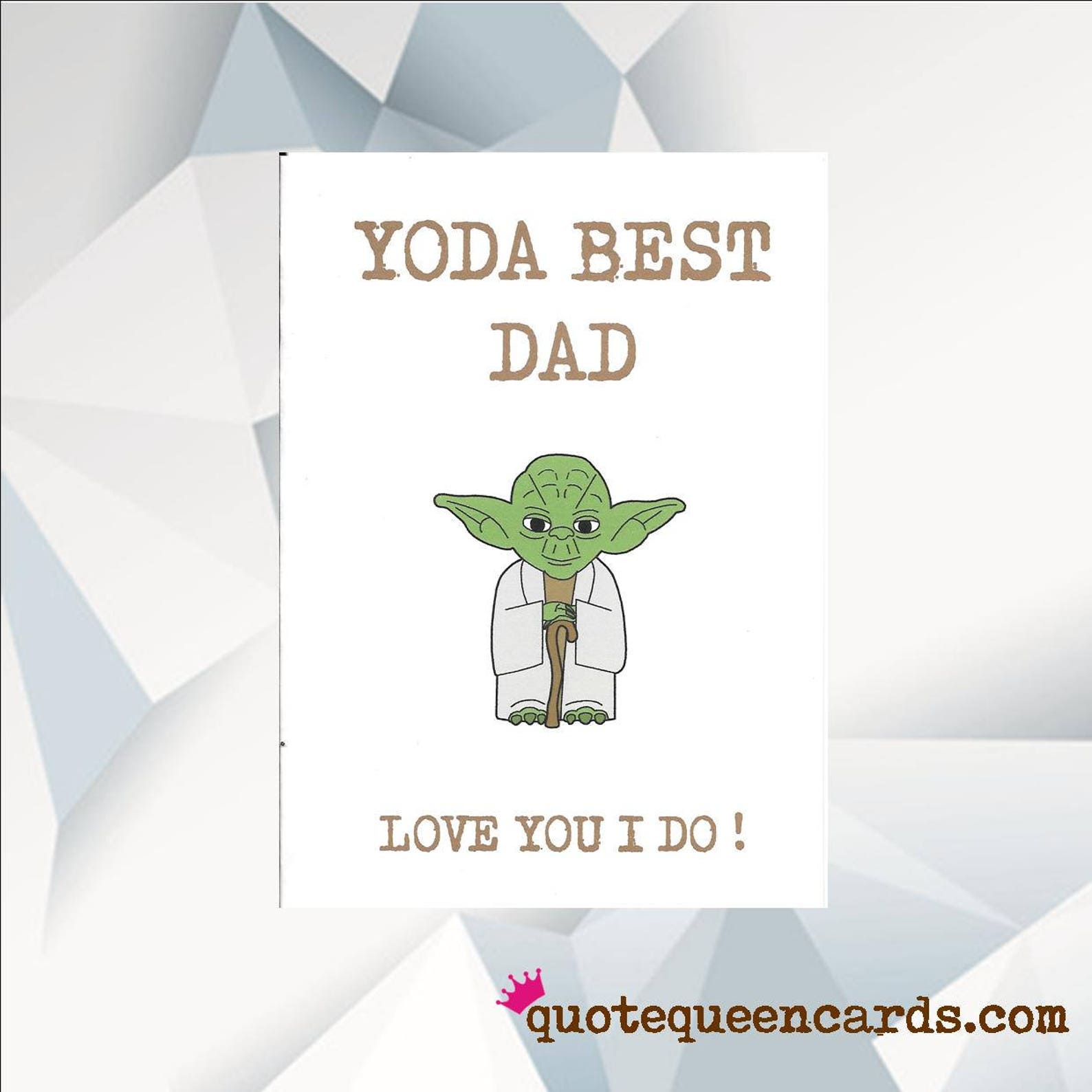 YODA BEST DAD Love You I Do Star Wars Yoda Card Dad Etsy UK
