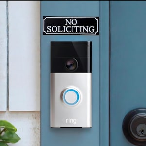 No Soliciting Doorbell Sign: 1x3 inch, Easy Install