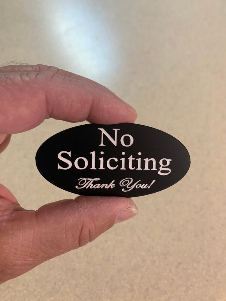 No Soliciting Doorbell Sign Small 1.5x 3 Easy to Install Etsy