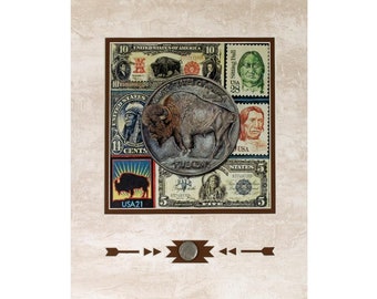 11X14 &quot;Bisontennial&quot; Showcase Print | By Internationally Acclaimed Artist David Behrens |  Old Town- Albuquerque, NM