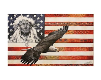 16x20 &quot;Spirit of America&quot; Canvas Giclee | Signed & Numbered |  By Internationally Acclaimed Artist David Behrens | Albuquerque, NM