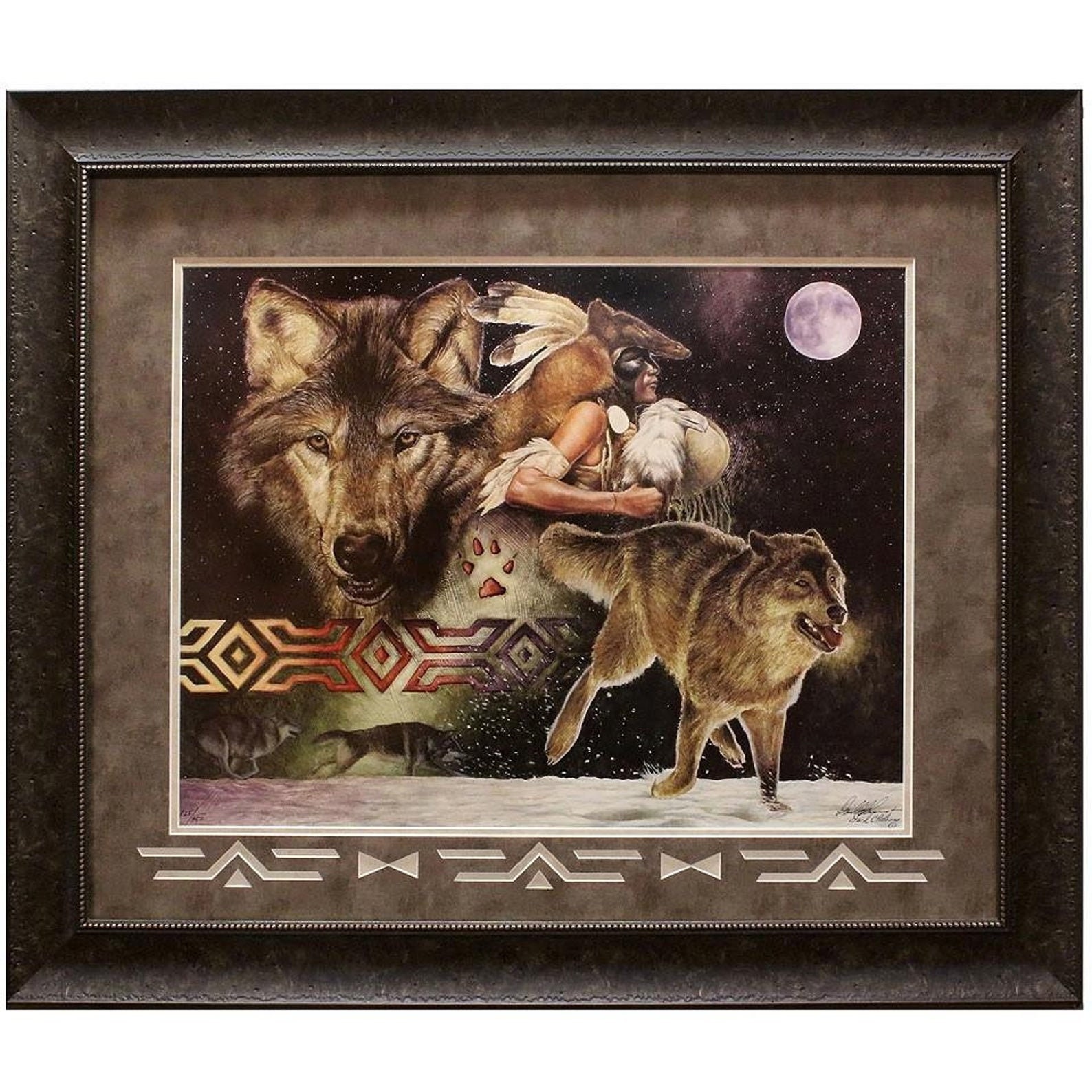 Native Spirit Animal Running With Wolves // "arapaho Moon" Art Print ...
