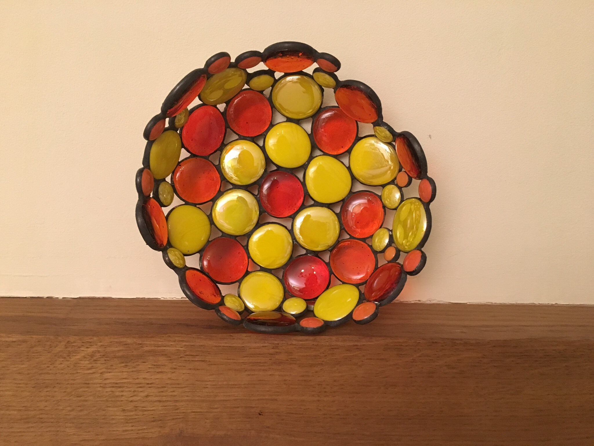 Stained Glass Bowl 70's Style Home Decor Jewellery Bowl Etsy