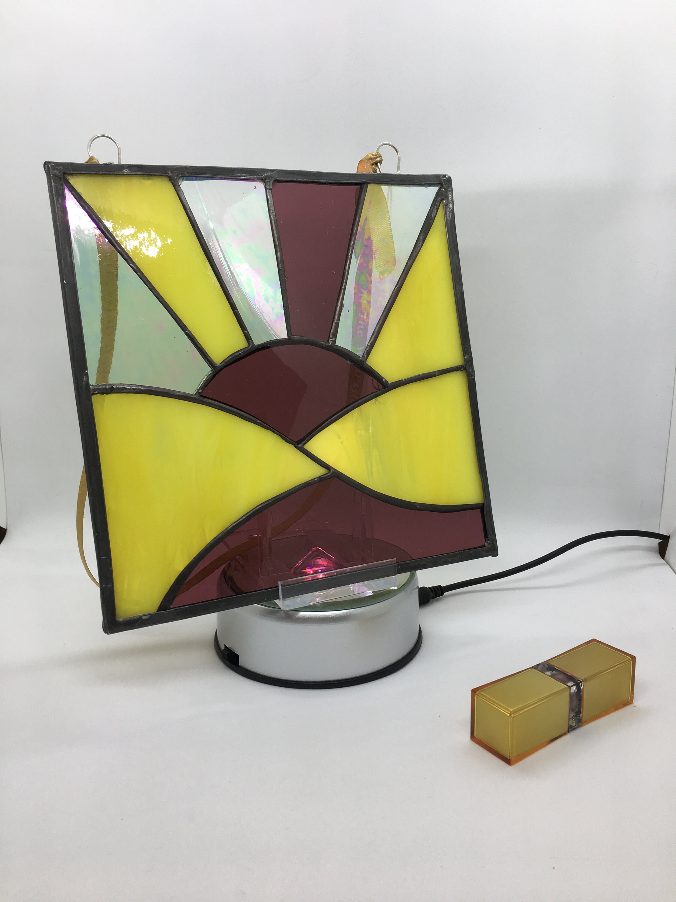 Stained Glass Sunburst Glass suncatcher Shimmering glass Etsy