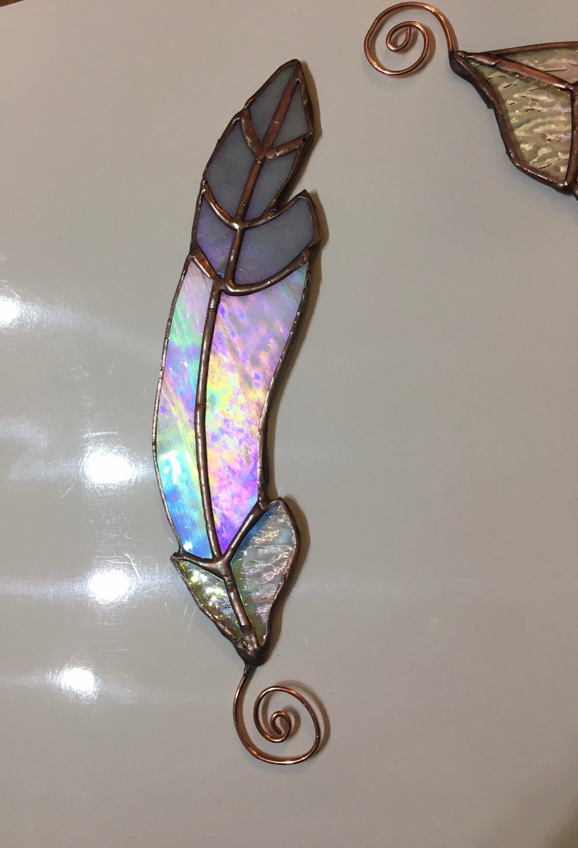 Stained Glass Feather Feather large glass feather 'A Etsy