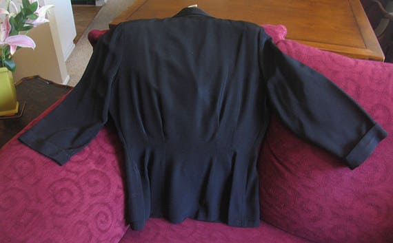 1940s Vintage Black Suit, Black Rayon Vintage 40s… - image 3