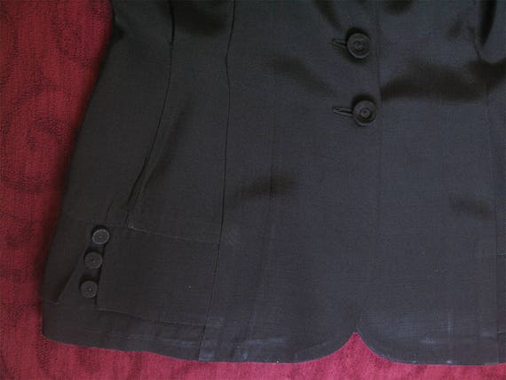 1940s Vintage Black Suit, Black Rayon Vintage 40s… - image 4