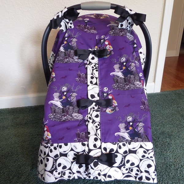 NIGHTMARE BEFORE CHRISTMAS car seat canopy w/front opening or diaper bag or blanket