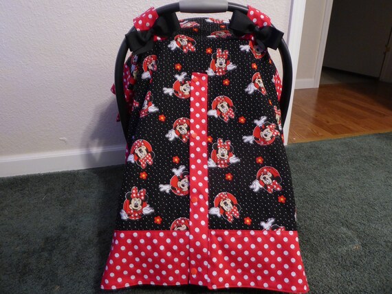 Minnie Mouse Baby Car Seat Canopy Cover W Front Opening Or - Minnie Mouse Canopy Baby Car Seat