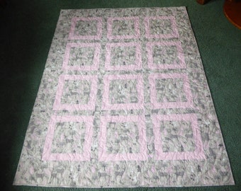 POOH with your choice of pink or blue border fabric or Deer & animals for baby, crib, tummy time, lap many uses