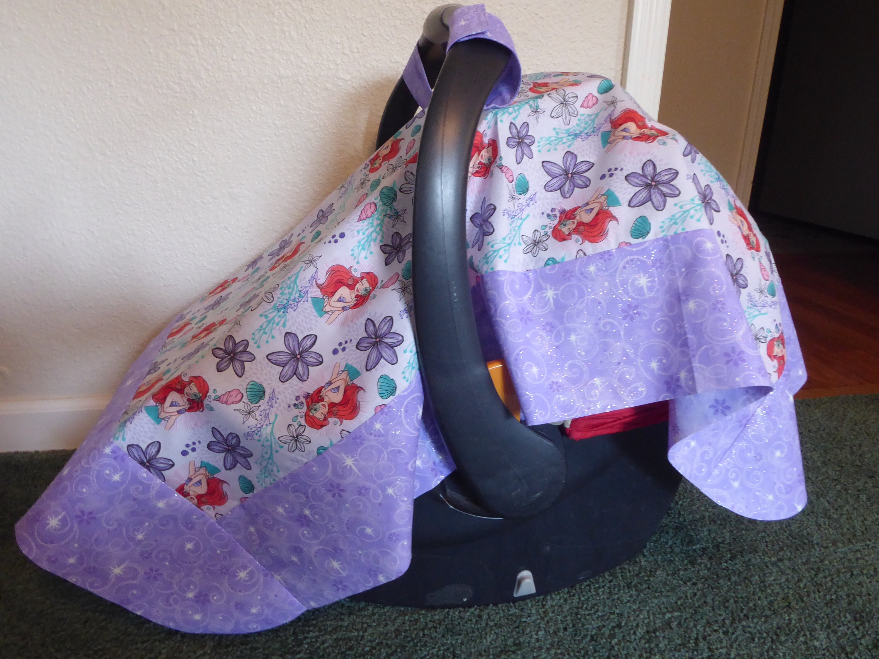 LITTLE MERMAID car seat canopy with or without front opening Etsy