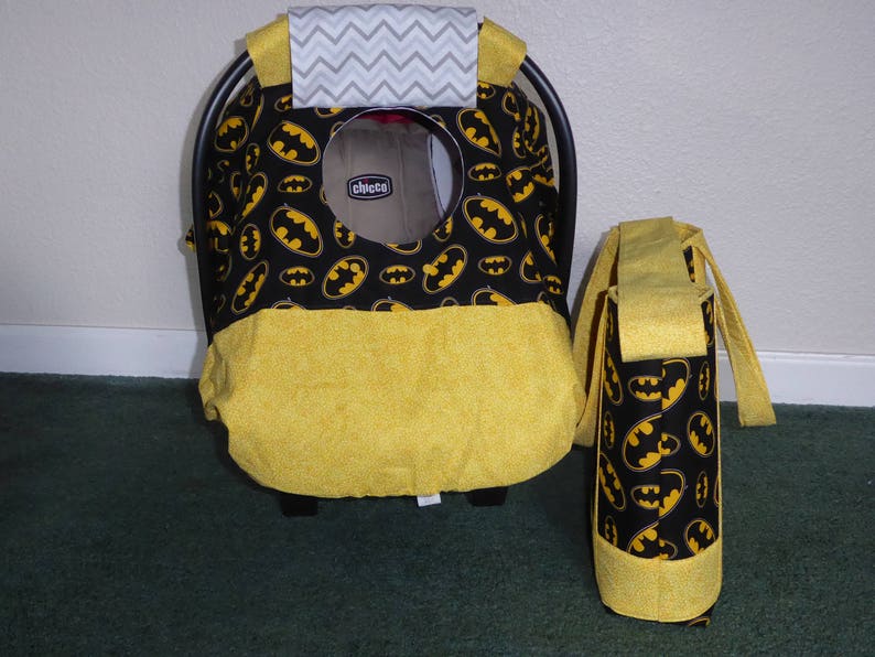 Batman Logo Fitted W K A Boo Window Baby Car Seat Canopy Or Diaper Tote Blanket Burp Cloths Also In Marvel Comics Nightmare Bc