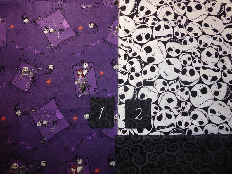 NIGHTMARE BEFORE CHRISTMAS w/or without bow fitted car seat canopy w/peekaboo opening or full front opening or blanket bild 4