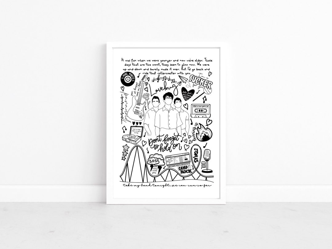 Jonas Brothers Graphic Collage Lyrics Quote A4 Art Print Set - Etsy ...