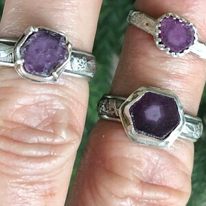 Raw Ruby Ring: Sterling Silver Floral Band, July Birthstone, Artisan