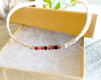 Dainty  and Colorful Hemp Cord Bracelet