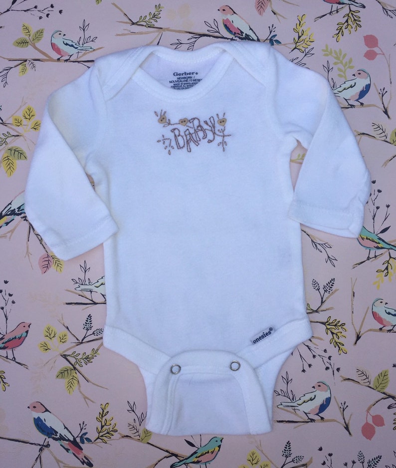 Hand Embroidered Baby Onesie
