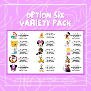 Variety Pack Child Safety Temporary Tattoos / Custom Peel and Stick ID for Kids / Waterproof Emergency Contact Stickers / Travel Essentials