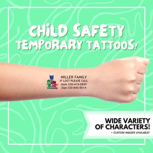 Allergy Alert Temporary Tattoos / Emergency Contact / Allergy Alert / Temporary Tattoos / Child Safety / If Found Please Call / Disney / Kid