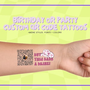 Venmo QR Code / Babe Temporary Tattoos / Party Gifts / Venmo Tattoo / Bride Gifts / Temporary Tattoos / QR Code / Buy Us Drinks / Birthday