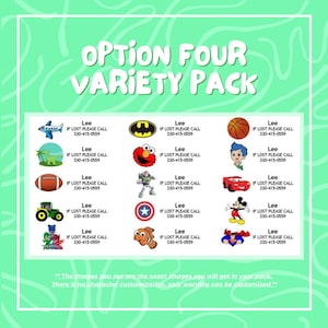 Variety Pack Child Safety Temporary Tattoos / Custom Peel and Stick ID for Kids / Waterproof Emergency Contact Stickers / Travel Essentials