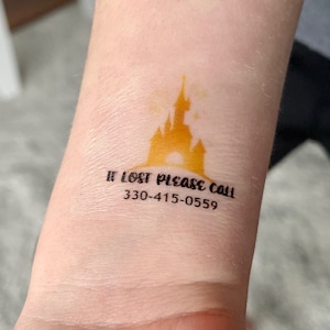 Most Popular Child Safety Temporary Tattoos / If Lost Call ID Stickers / Custom Waterproof Phone Number Tattoos for Kids / Travel Essentials