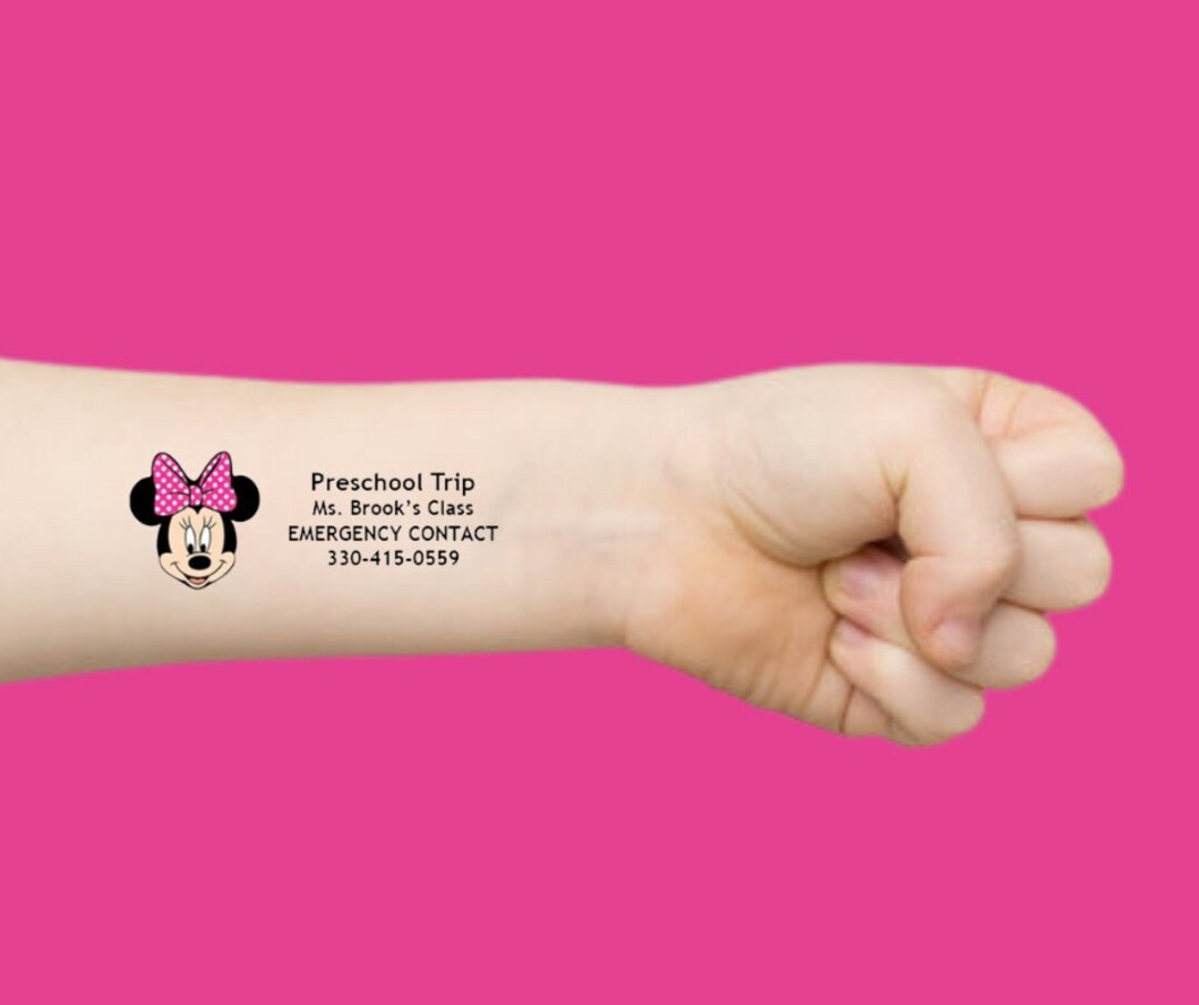 School Trip Safety Tattoos / Child Safety Temporary Tattoos / Etsy