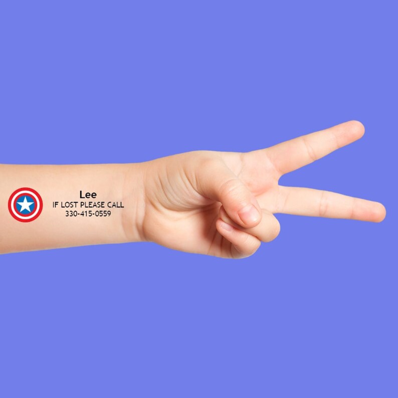 Child Safety Temporary Tattoos / If Lost Please Call / Etsy
