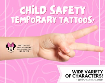 MOST POPULAR Child Safety Temporary Tattoos / If Lost Call / Temporary Tattoos / Kids Safety / If Found Call / Disney / Vacation / Safety