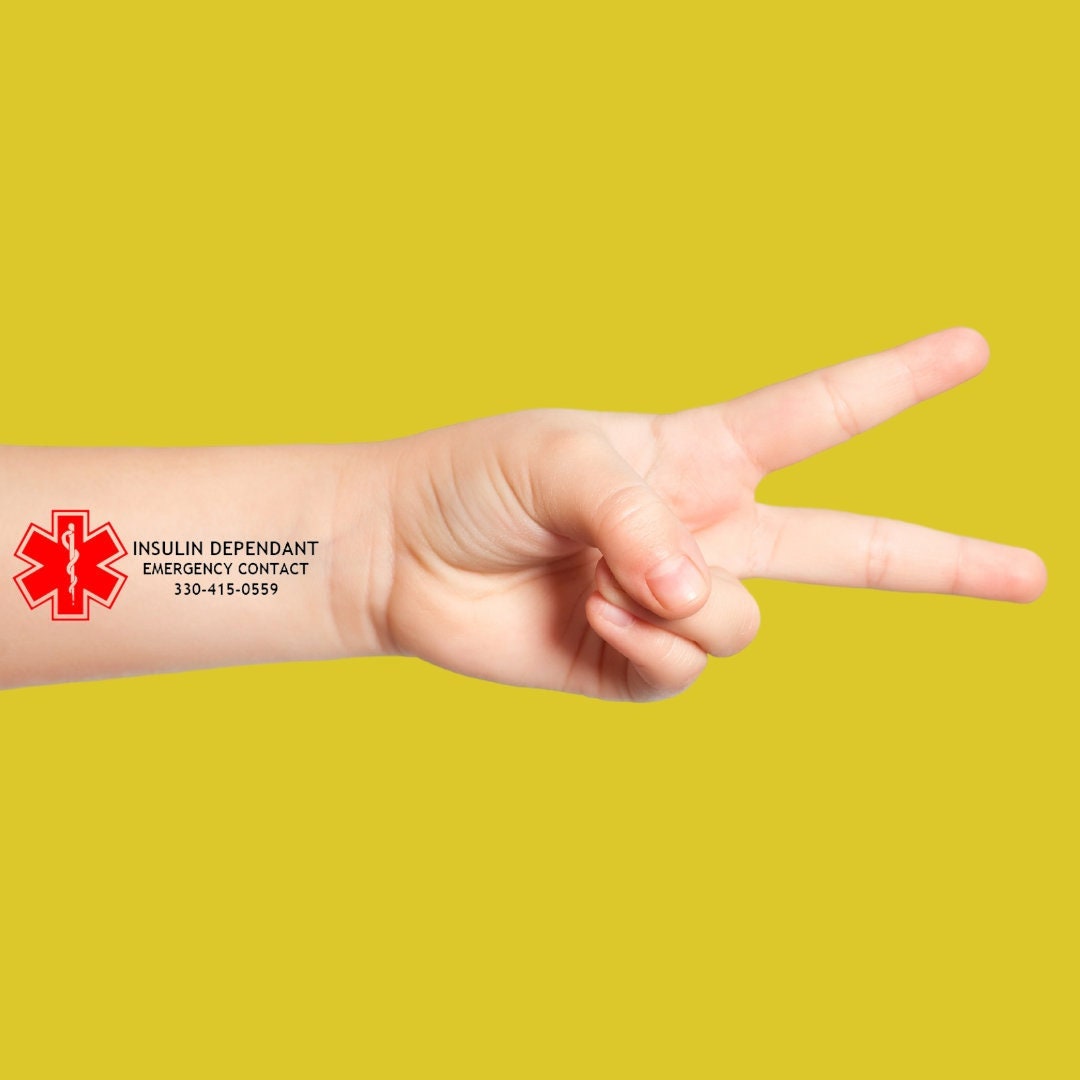 Allergy Alert Temporary Tattoos / Emergency Contact / Insulin Etsy