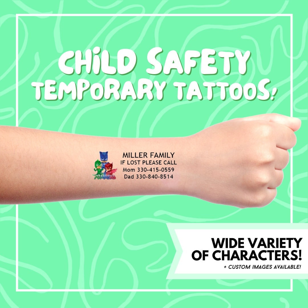Allergy Alert Temporary Tattoos / Emergency Contact / Kids Allergy Alert / Temporary Tattoos