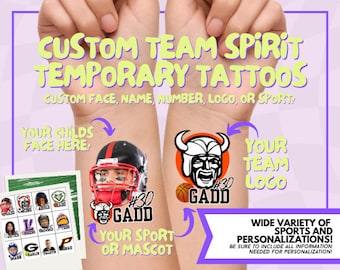 SPORT Temporary Tattoos / Sports Tattoo / Spirit Tattoos / School Sports / Face Tattoo / Temporary Tattoo / Team Spirit Tattoo / Team Spirit