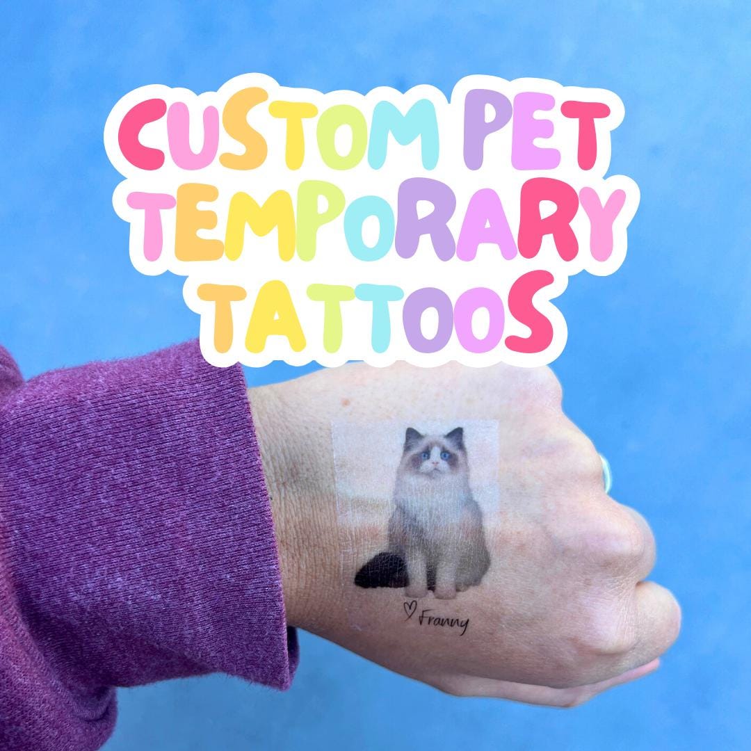 Custom PET Party Temporary Tattoos Party Favors Gifts Pet