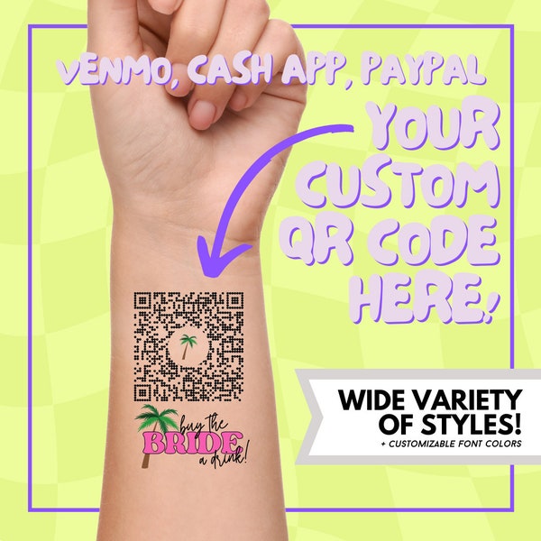 Qr Code Temporary Tattoos Etsy