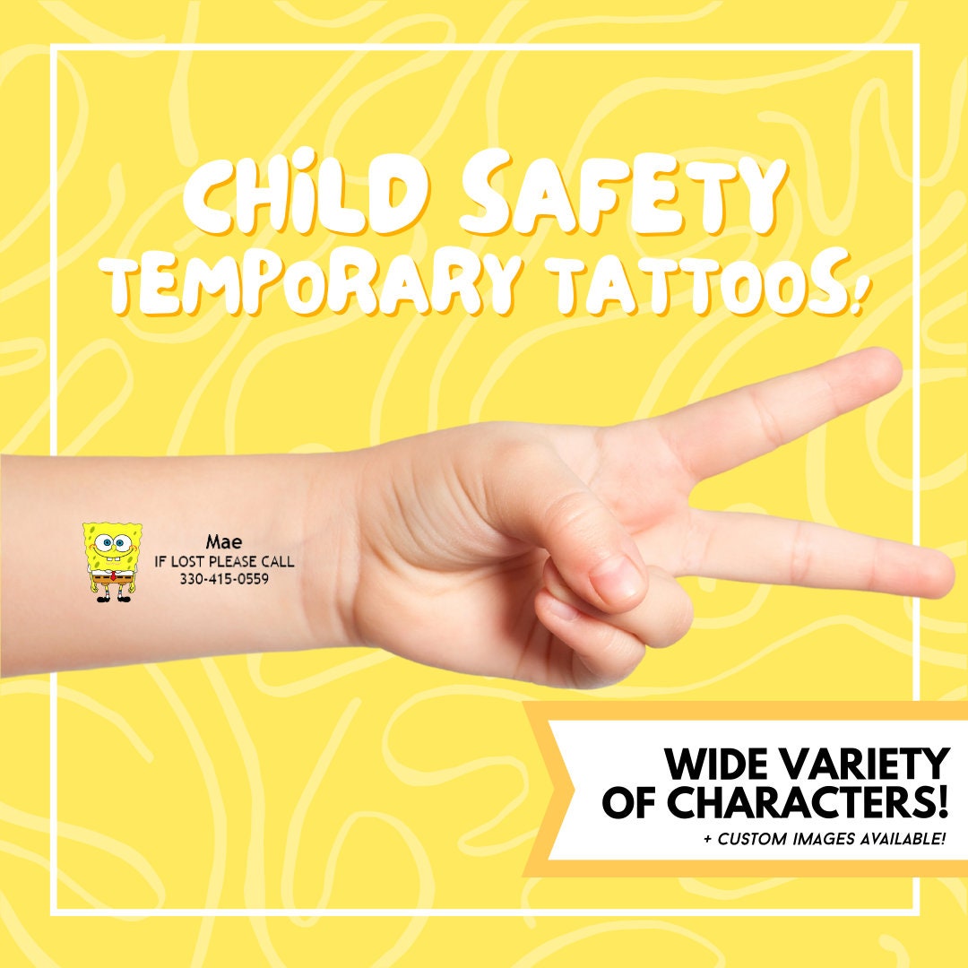 Tatuajes temporales de seguridad infantil / Si se pierde por favor llame / Tatuajes  temporales / Seguridad de los niños / Si se encuentra llamada / Disney /  Vacaciones / Seguridad / BLUEY -  México