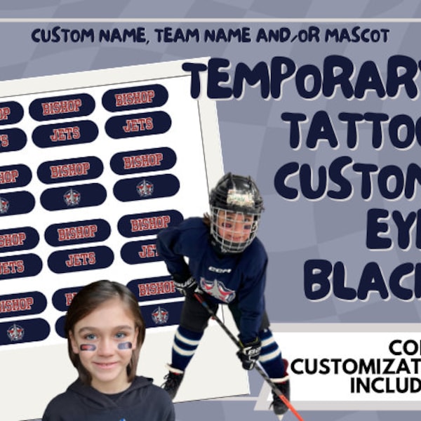 EYE BLACKS / Temporary Tattoos / Sports Tattoos / Spirit Tattoos / School Sports / CUSTOM Eye Blacks / Temporary Tattoos / Sports Eye Blacks