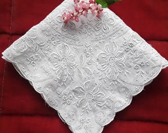 Vintage embroidered handkerchief Appenzell in style / Wedding handkerchief / Brides gift