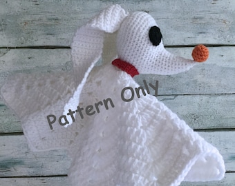 Zero Inspired Crochet Lovey Pattern - Nightmare Before Christmas Dog (PDF Pattern)
