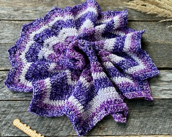 Handmade Crochet Star Baby Blanket: Purple Car Seat Blanket