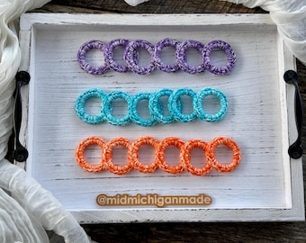 Crochet Cat Rings: Cotton Toys for Cats, Set of 6