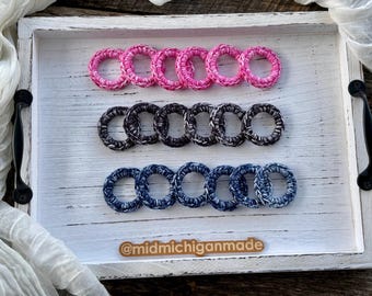 Crochet Cat Rings: Cotton Toys for Cats & Ferrets - Set of 6
