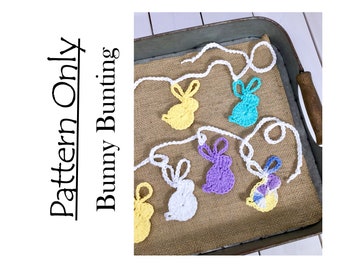 Crochet Bunny Bunting Pattern: Easy Easter Garland (PDF Pattern)