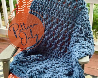 The Cozy Throw // Crochet Pattern // PDF Instant Download // Crochet Afghan // Thick Blanket