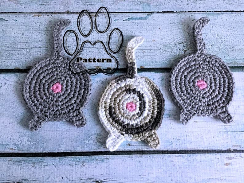 37 Cat Coaster Crochet Patterns for Cat Lovers, Gifts, and Cozy Home Decor 33 Crochet Cat Butt Coaster Pattern: Funny Home Decor