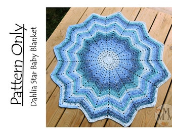 Dahlia Star Crochet Baby Blanket Pattern: Beginner Level (PDF Pattern)