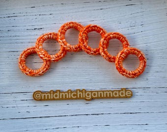 Crochet Cat Rings: Cotton Pet Toys, Set of 6